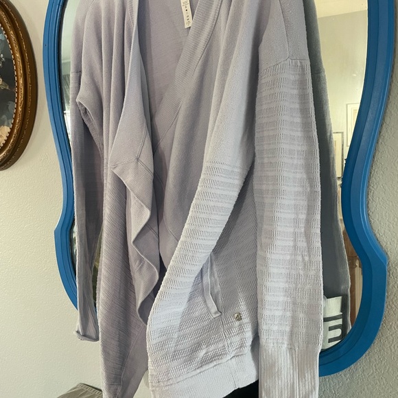 Lavender Open Front Cardigan Sweater - Picture 6 of 7